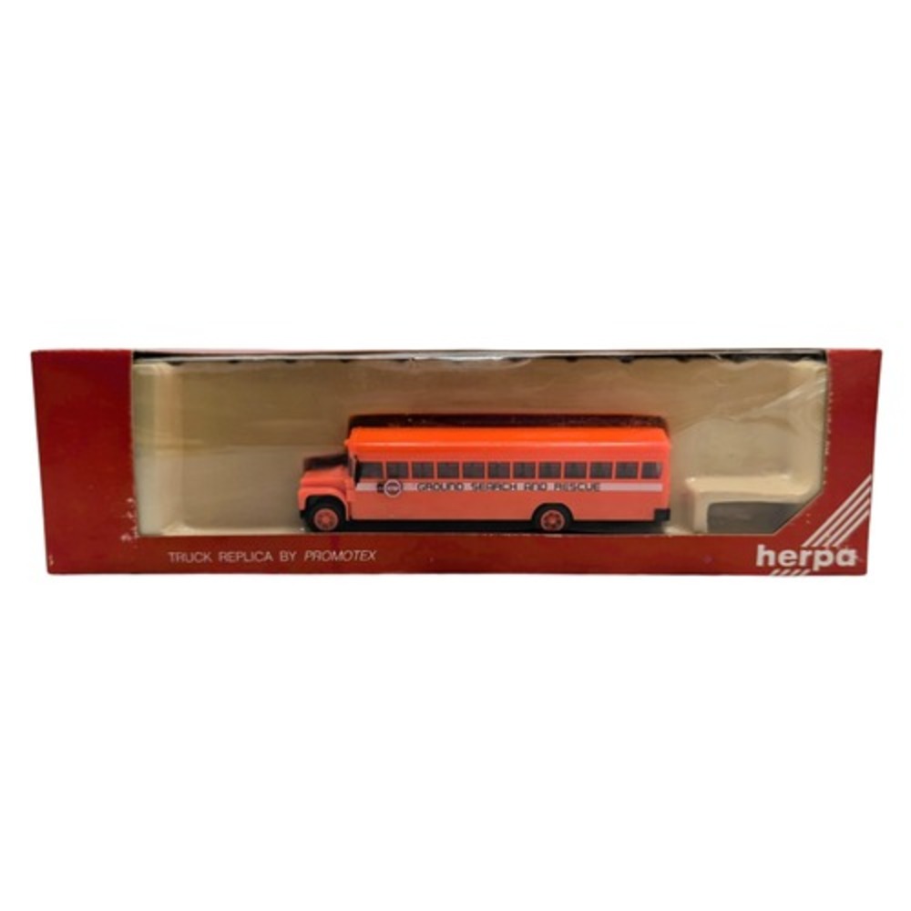 Herpa International Blue Bird Ground Search And Rescue School Bus HO Scale